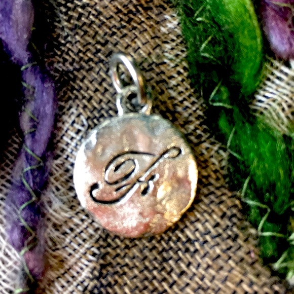 Letter F Monogrammed Charm with Jump-Ring - Picture 1 of 5